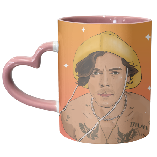 H in Yellow Hat - unique mug by The Queer Store