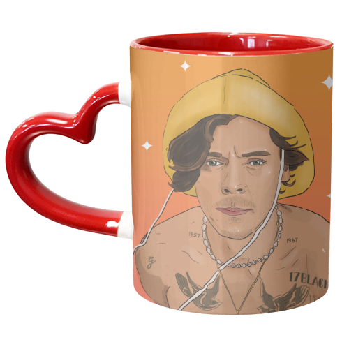 H in Yellow Hat - unique mug by The Queer Store