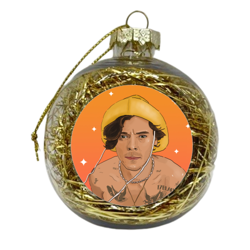 H in Yellow Hat - xmas bauble by The Queer Store