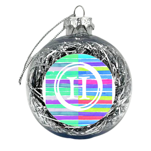 H Initial Greetings Card - xmas bauble by whattatiedid