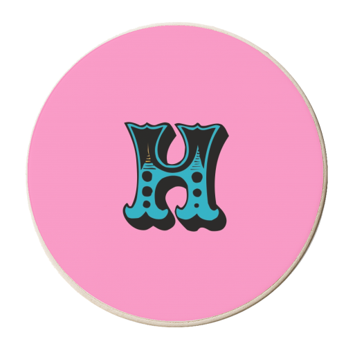 H - personalised beer coaster by Wallace Elizabeth
