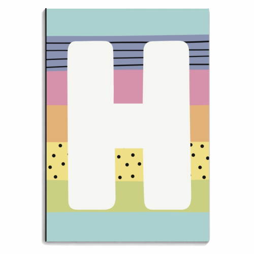 H - personalised initial in modern rainbow colours - personalised A4, A5, A6 notebook by Giddy Kipper