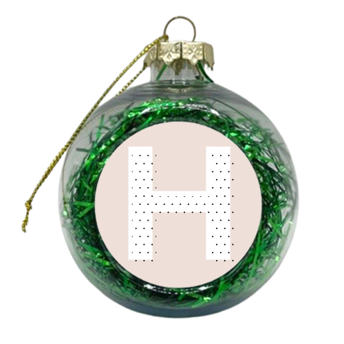 H Polka Dot Initial - xmas bauble by Toni Scott