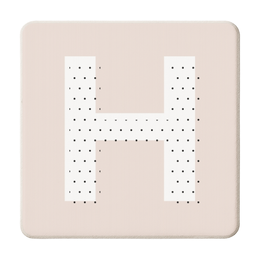 H Polka Dot Initial - personalised beer coaster by Toni Scott