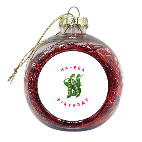 Ha-Pea Birthday - xmas bauble by The 13 Prints