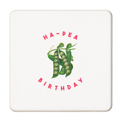 Ha-Pea Birthday - personalised beer coaster by The 13 Prints