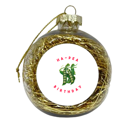 Ha-Pea Birthday - xmas bauble by The 13 Prints