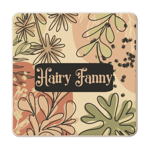 Hairy Fanny Funny Gift - personalised beer coaster by Giddy Kipper
