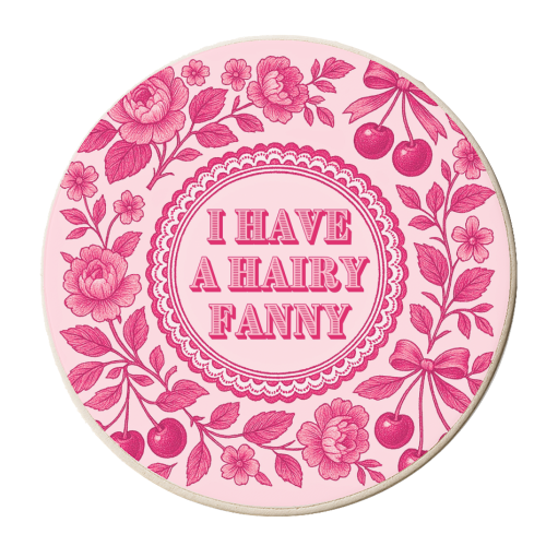 Hairy Fanny - personalised beer coaster by Lilly Rose