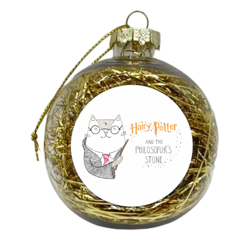 Hairy Potter And The Philosofur's Stone - xmas bauble by Katie Ruby Miller