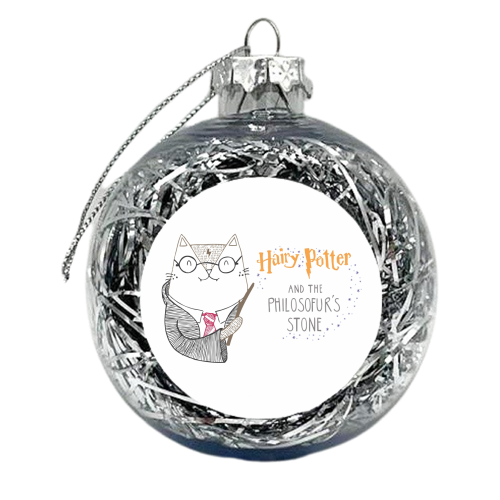 Hairy Potter And The Philosofur's Stone - xmas bauble by Katie Ruby Miller