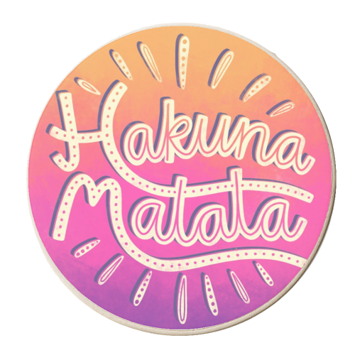 Hakuna Matata - personalised beer coaster by Katie Ruby Miller