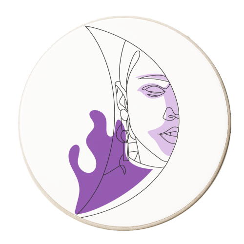 half moon woman - personalised beer coaster by Anastasios Konstantinidis
