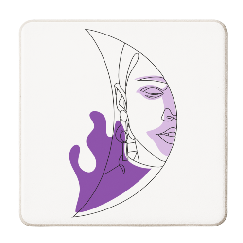 half moon woman - personalised beer coaster by Anastasios Konstantinidis