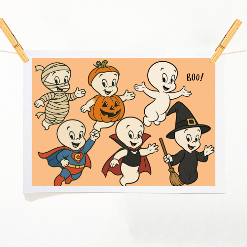 Halloween Casper - A1 - A4 art print by Ms Doodle