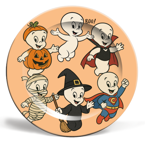 Halloween Casper - ceramic dinner plate by Ms Doodle