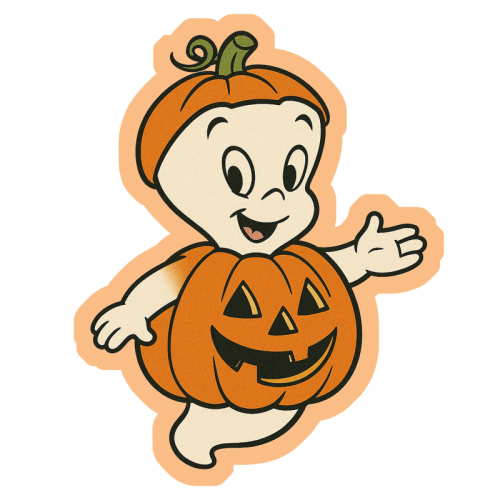 Halloween Casper - Die Cut Sticker by Ms Doodle