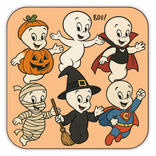 Halloween Casper - personalised beer coaster by Ms Doodle