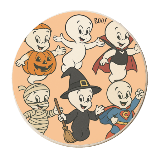 Halloween Casper - personalised beer coaster by Ms Doodle