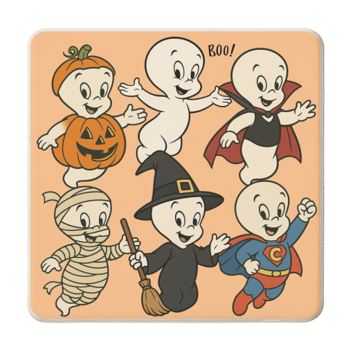 Halloween Casper - personalised beer coaster by Ms Doodle