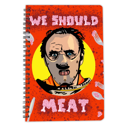 Halloween collection: WE SHOULD MEAT - personalised A4, A5, A6 notebook by Wallace Elizabeth