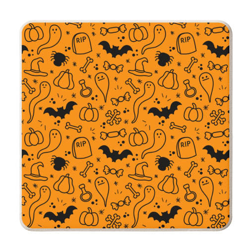 Halloween Doodles - personalised beer coaster by Amy Farmer