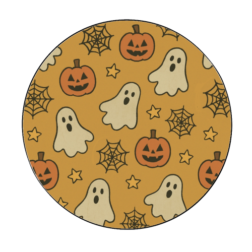 Halloween paper pattern - Circle Sticker by Giddy Kipper