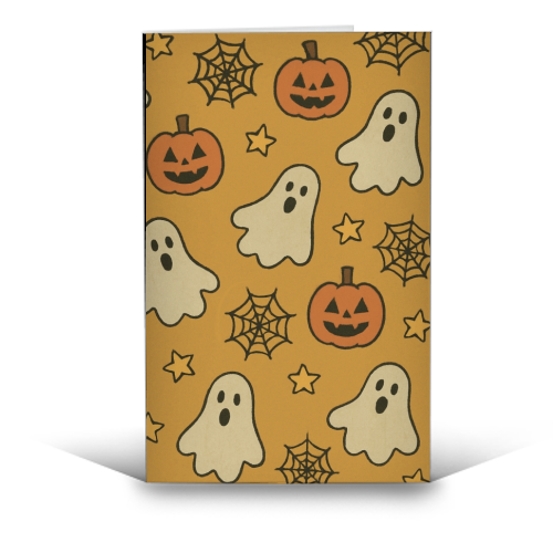 Halloween paper pattern - funny greeting card by Giddy Kipper