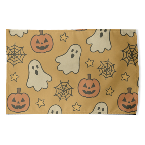 Halloween paper pattern - funny tea towel by Giddy Kipper