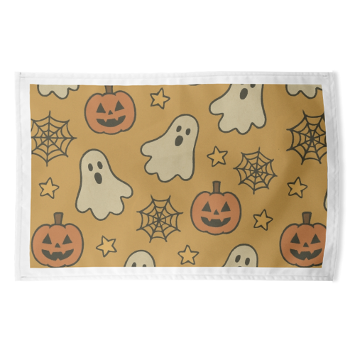 Halloween paper pattern - funny tea towel by Giddy Kipper