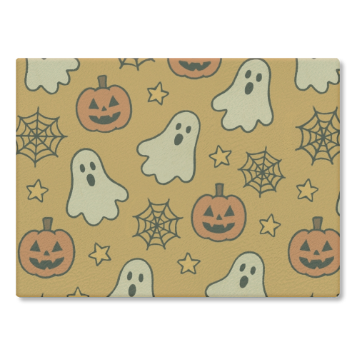Halloween paper pattern - glass chopping board by Giddy Kipper