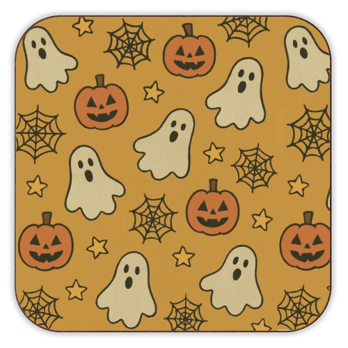 Halloween paper pattern - personalised beer coaster by Giddy Kipper