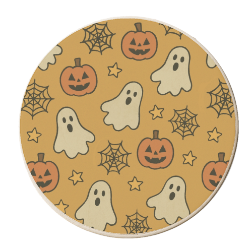 Halloween paper pattern - personalised beer coaster by Giddy Kipper