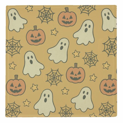 Halloween paper pattern - personalised beer coaster by Giddy Kipper