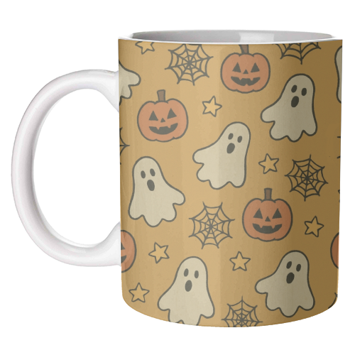 Halloween paper pattern - unique mug by Giddy Kipper