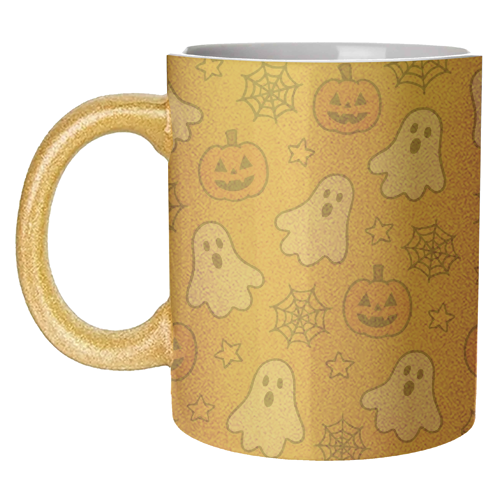 Halloween paper pattern - unique mug by Giddy Kipper