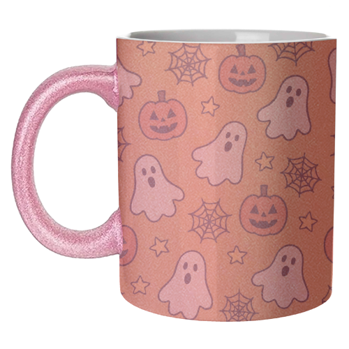 Halloween paper pattern - unique mug by Giddy Kipper