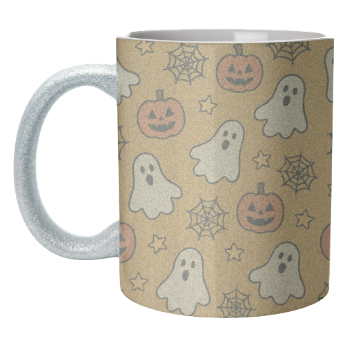 Halloween paper pattern - unique mug by Giddy Kipper
