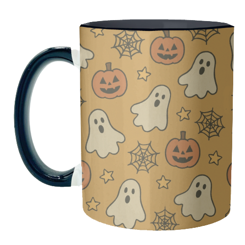 Halloween paper pattern - unique mug by Giddy Kipper