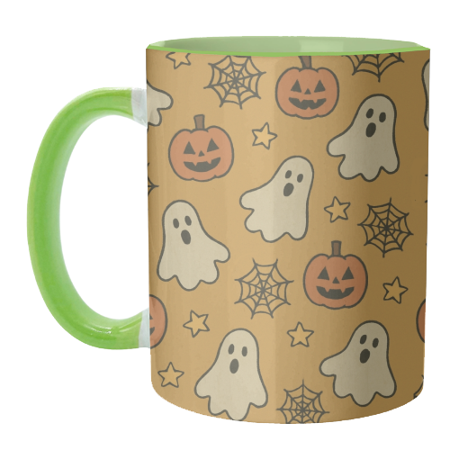 Halloween paper pattern - unique mug by Giddy Kipper