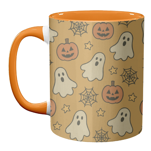 Halloween paper pattern - unique mug by Giddy Kipper