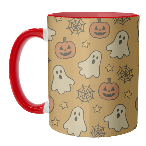 Halloween paper pattern - unique mug by Giddy Kipper