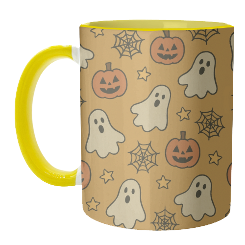 Halloween paper pattern - unique mug by Giddy Kipper