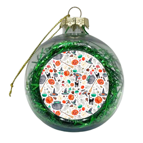 Halloween Pattern - xmas bauble by elena o'neill