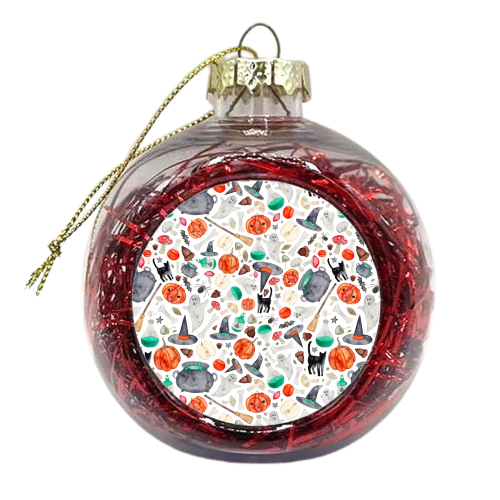 Halloween Pattern - xmas bauble by elena o'neill