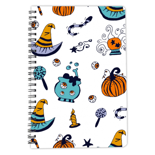 halloween pattern - personalised A4, A5, A6 notebook by haris kavalla
