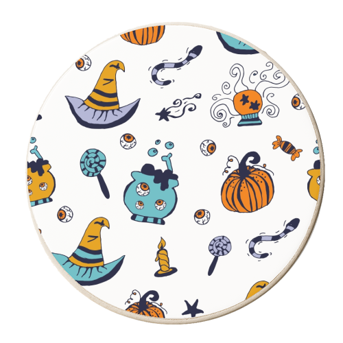 halloween pattern - personalised beer coaster by haris kavalla