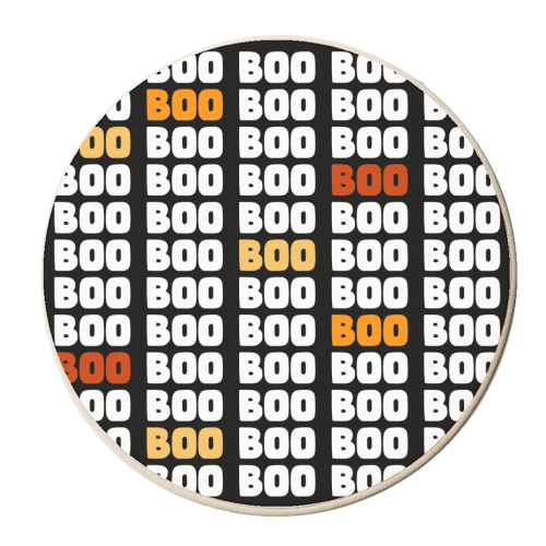 Halloween repeating boo mug - personalised beer coaster by The Girl Next Draw
