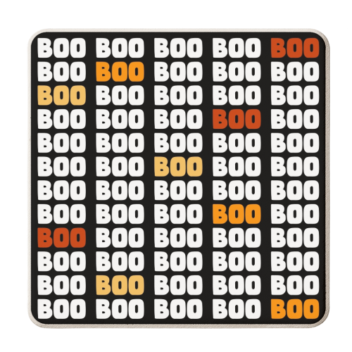 Halloween repeating boo mug - personalised beer coaster by The Girl Next Draw