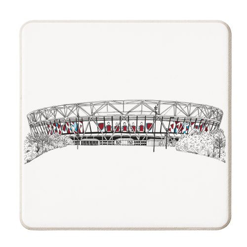 Hammers Football Stadium - personalised beer coaster by Katie Clement